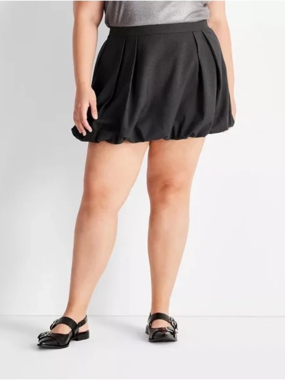 Black Bubble Hem Mini Skirt - Future Collective size M NWT